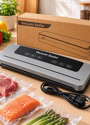 Вакууматор для продуктов 2 в 1, стально-серый, новый