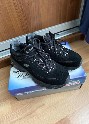 Кросівки жіночі skechers d'lites чорні з air-cooled memory foam