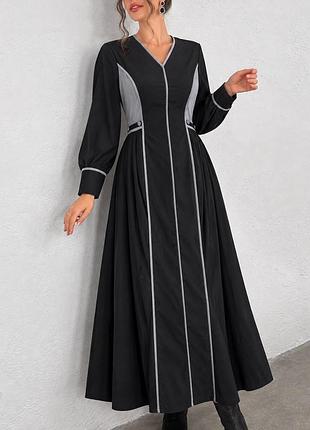 🥰 довга сукня з сірими вставками shein xl