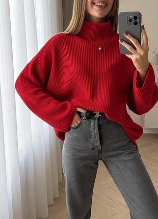 Яскравий оверсайз светр wool happen «mint» (100% бавовна) - xs/s