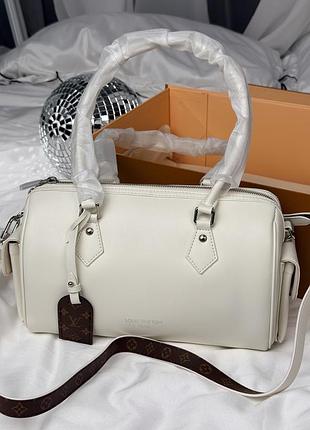 Сумка speedy soft leather white / silver 2