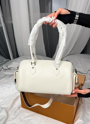 Сумка speedy soft leather white / silver 3