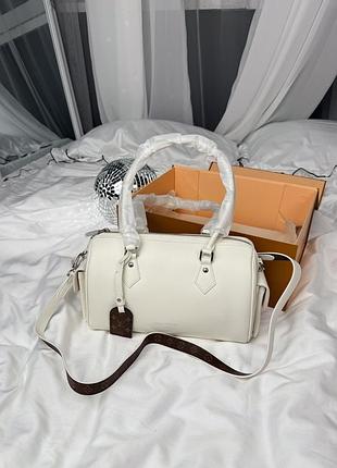 Сумка speedy soft leather white / silver