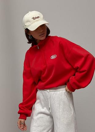 Утеплений жіночий світшот oversize з вишивкою мод 50752