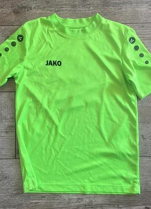 Спортивна неоново-зелена футболка jako trikot team ka 128