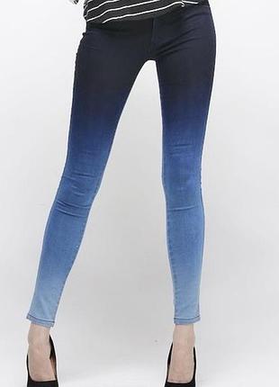 L jeggings джегінси облягаючі джинси на гумці без застібок градієнт синьо-блакитні стрейчеві жіночі