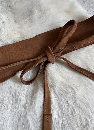 Замшевий пояс кулак з китицями у стилі max mara