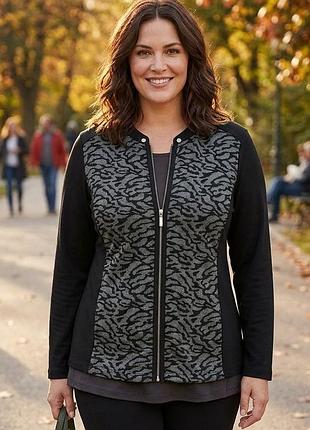 Стильна чорна кофта-бомбер кардиган на блискавці з кишенями bonita l,xl,xxl