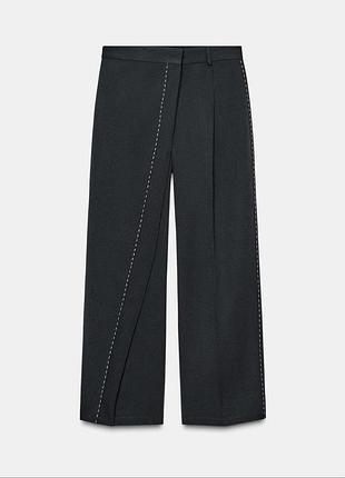 Жіночі штани із защіпами подаійна штанина щільні zara