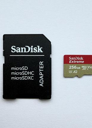 Карта памяти sandisk extreme microsd 256gb скоростная флешка gopro dji