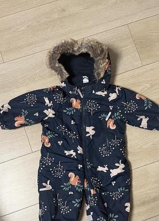 Демісезонний комбінезон h&m для хлопчиків, синій, розмір 74