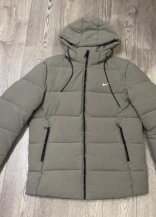 Пуховик чоловічий nike зимовий сірий