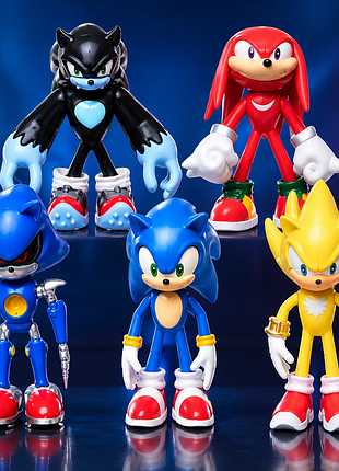 Набор игровых фигурок sonic 5 штук, игрушечные фигурки соник крупные подвижные 7144