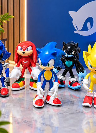 Набор игровых фигурок sonic 5 штук, игрушечные фигурки соник крупные подвижные 7144-1