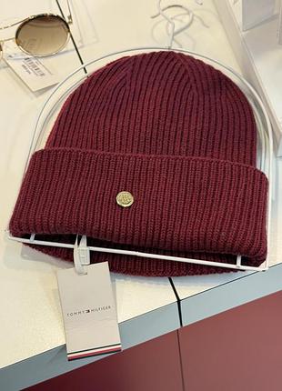 Tommy hilfiger шапка бургунді нове оригінал