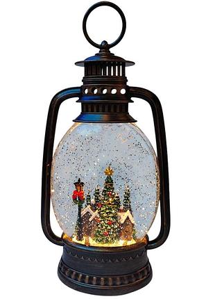Новорічний декоративний світильник xmas wdl-24028d у стилі вінтажного ліхтаря, висота 27,9 см (10093)