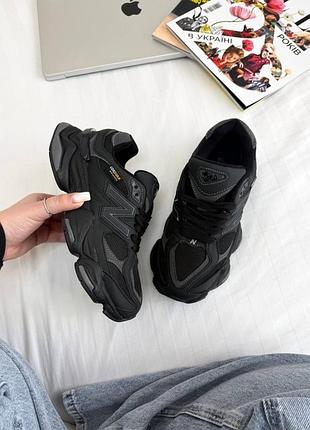 Женские кроссовки new balance 9060 black leather cordura thermo / smb+ 🔗