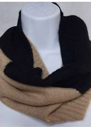 Made of me 100% cashmere мягкий теплый кашемировый бафф бафф черно-бежевый