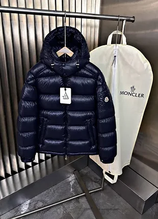 Куртка чоловіча moncler зимова чорна та синя