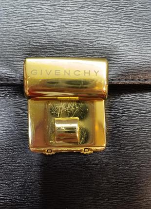 Винтажный кожаный клатч givenchy paris (оригинал) 6