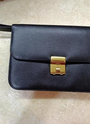 Винтажный кожаный клатч givenchy paris (оригинал)
