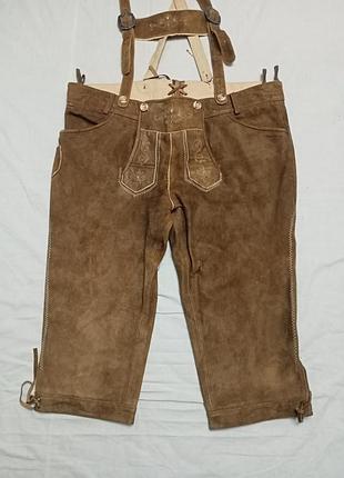 Традиционные баварские кожаные шорты ледерхозен (lederhosen) из замши, р. 62