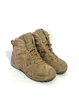 Оригінал тактичні берці lowa zephyr gtx mid mk2 - coyote op оригинал лова для військових gore tex не промокають міцні осінь демісезон черевики