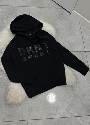 Худі жіноче чорне оверсайз dkny