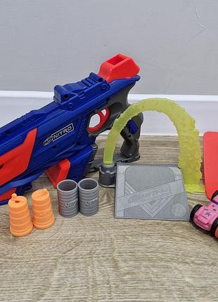 Трек бластер nerf nitro синій