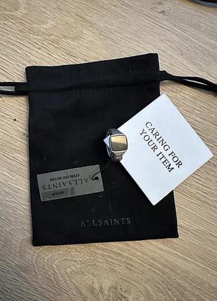 Серебряный кольцо-печатка с ониксом allsaints 5
