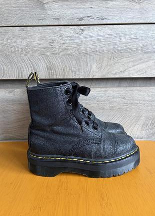Жіночі черевики dr. martens molly glitter black чоботи ботинки