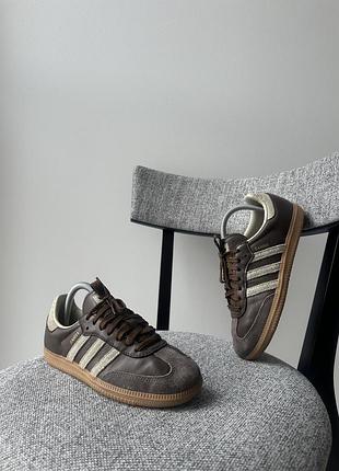 Жіночі коричневі класичні кеди взуття кросівки adidas samba