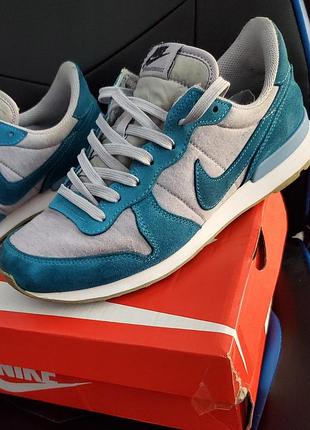 Кросівки чоловічі nike internationalist сірі з бірюзовим, розмір 42