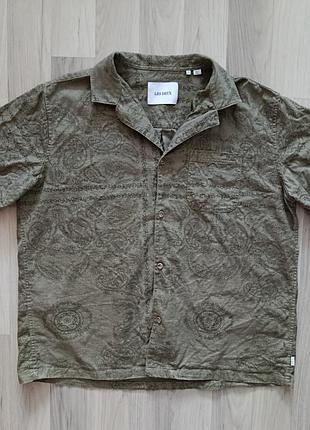 Мужская рубашка с узором пейсли бренда les deux (модель lesley paisley ss shirt) с премиального рами и хлопка