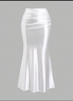 Довга спідниця жіноча shein біла атласна xs