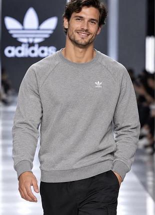Світшот чоловічий adidas сірий розмір xs- s 100% бавовна