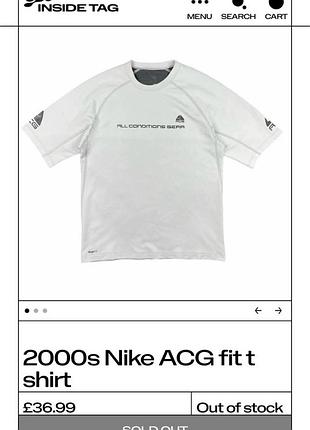 Вінтажна футболка nike acg all conditions gear сіра розмір l б/в