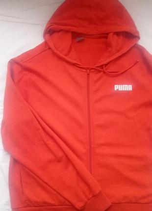 Кофта спортивна бавовна95% теракотового кольору на блискавці puma