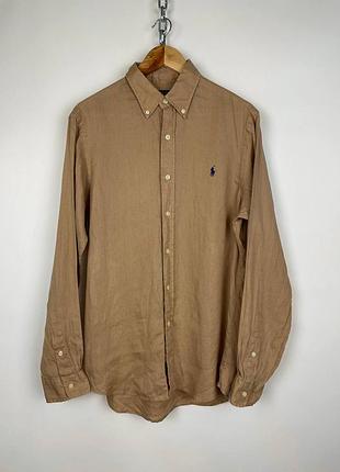 Polo ralph lauren linen льняная мужская рубашка