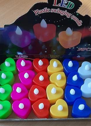 Свічка led  у формі  серця  ,пластикова 2