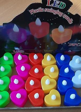 Свічка led  у формі  серця  ,пластикова 3