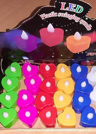 Свеча led в форме сердца,пластиковая