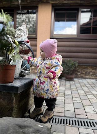Зимова подовжена куртка, хомут та шапка в подарунок