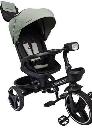 Велосипед детский трехколесный mt 1002-1 frost green с родительской ручкой