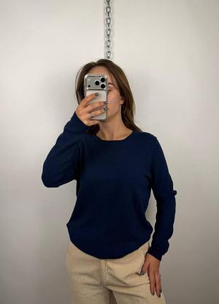 Cashmere collection 100% pure cashmere женская синяя кашемировая кофта, пуловер