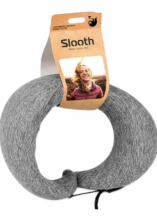 Подушка ортопедична для підтримки шиї slooth r42060 29×26×12 см memory foam темно-сіра