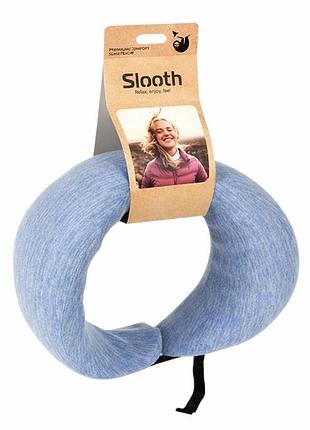 Подушка ортопедична для підтримки шиї slooth r42060 29×26×12 см memory foam блакитна