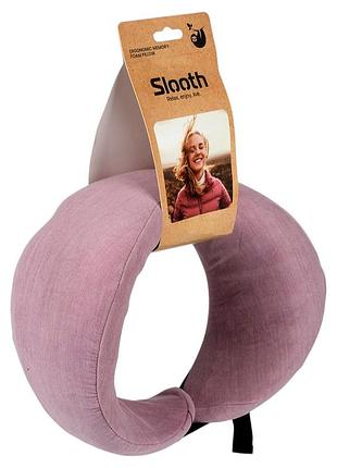 Подушка ортопедическая для поддержания шеи slooth r42060 29×26×12 см memory foam лиловая