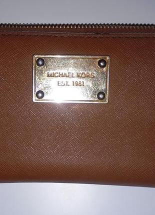 Гаманець жіночий michael kors коричневий на блискавці