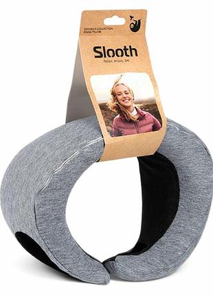 Подушка ортопедическая для поддержания шеи slooth r42060 29×26×12 см memory foam серая